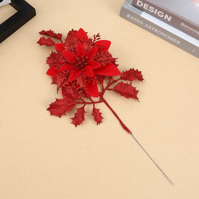 Christmas Decoration Supplies, Adhesive Powder, Hollow Out, Christmas Flower DIY, Christmas Tree Decoration, Decorat Props, Christmas Flower Branches