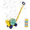 Bubble Lawn Mower Toddler Toy with LED Light, Fall Resistant Summer Outdoor Hand Push Toy Bubble