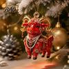 Christmas Tree Accessories 2027 New Year Sheep Ornament, 2D Acrylic Pendant Decorative Crafts with Hanging String, Chinese Zodiac Goat Decor, Holiday