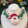 Cute Christmas Pet Collar Cartoon Adjustable Cat Necklace Hand-knitted Safety Puppy Neck Strap Dog