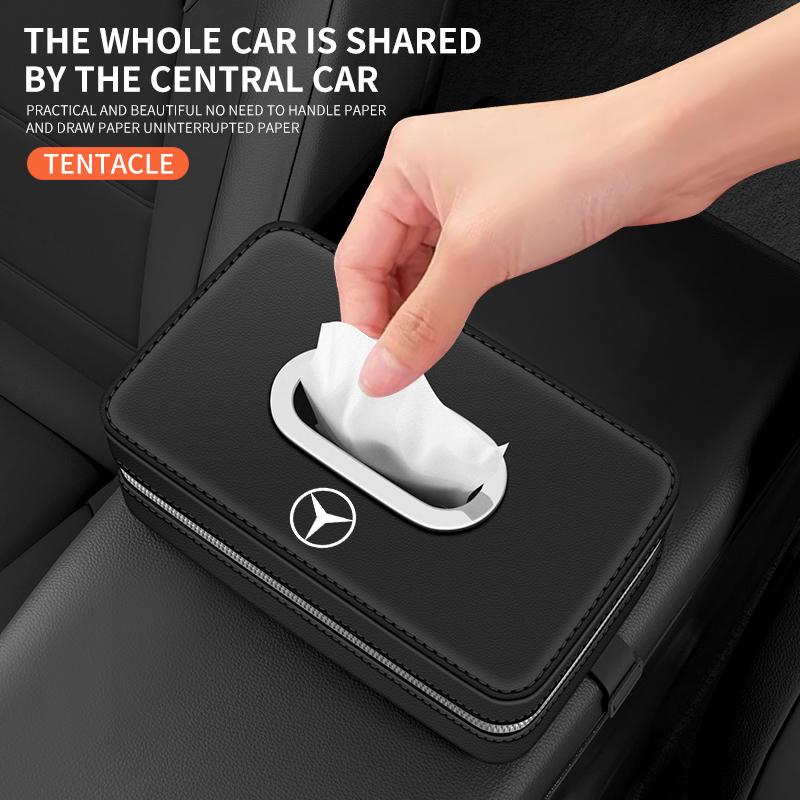 GLC GLB Для Mercedes Benz A C E S G Класс C43 GLC CLE CLA GLB GLS SLK SL W177 W205 W213 W222 X167 AMG Автомобильный Кожаный Хранилище для Салфеток