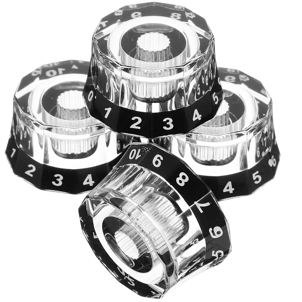DECHOUS Guitar Knob Electric Guitar Volume Knob Guitar Volume Knob Replacement Electric Guitar Knob Musical Instrument Repair Black (4 Pieces)