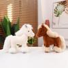 25-40cm Simulation Cute Horse Plush Doll Brown White Long-Haired Animal Horse Plush Toy Home Decoration Birthday Gift for Boys