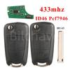 Складной пульт-ключ Opel Vauxhall Astra 433 МГц с чипом PCF7946 и заготовкой с двойным пазом