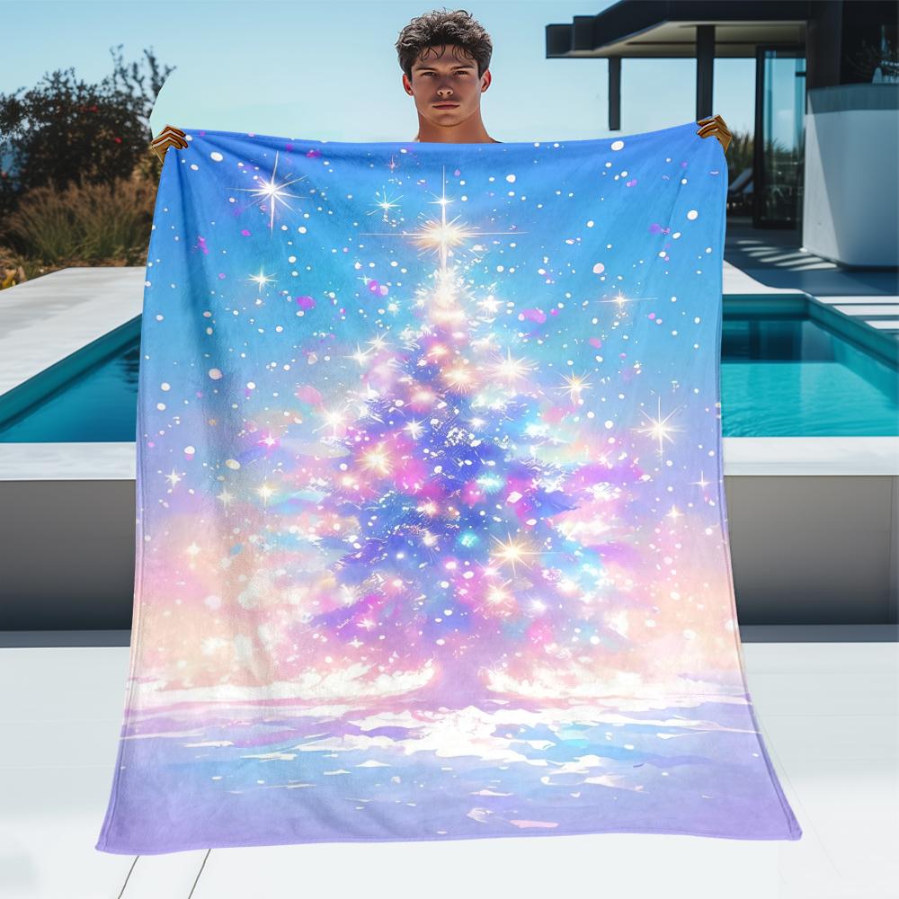 Dreamy Christmas Tree Flannel Blanket,sofa Blanket,office Nap Blanket,camping,picnicking,children's Room,bedroom,living Room