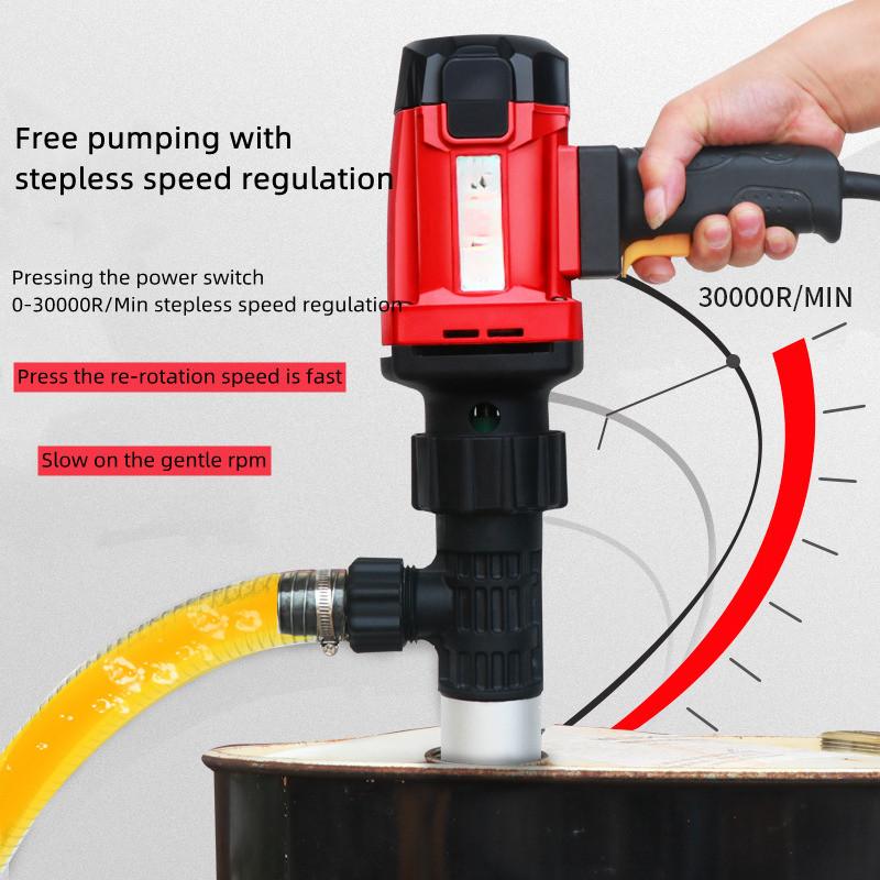 220V Portable Electric Hand Barrel Pump 880W Six-speed Vertical Oil Pump Industrial-grade Diesel Oil Drum Electric Pump
