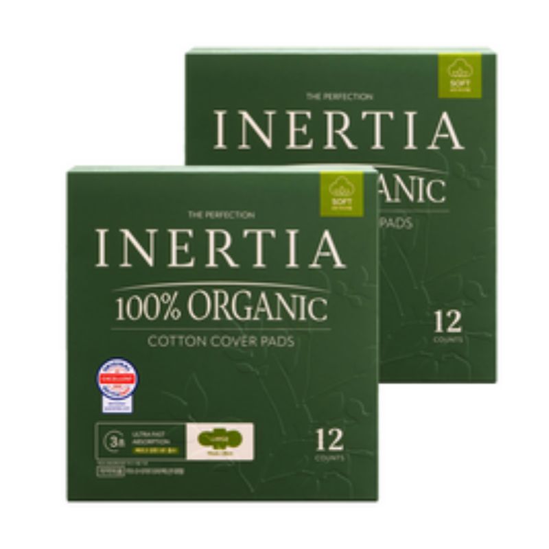 INERTIA The Perfection 100% Organic Cotton Cover Pads Medium (12P*2Packs)