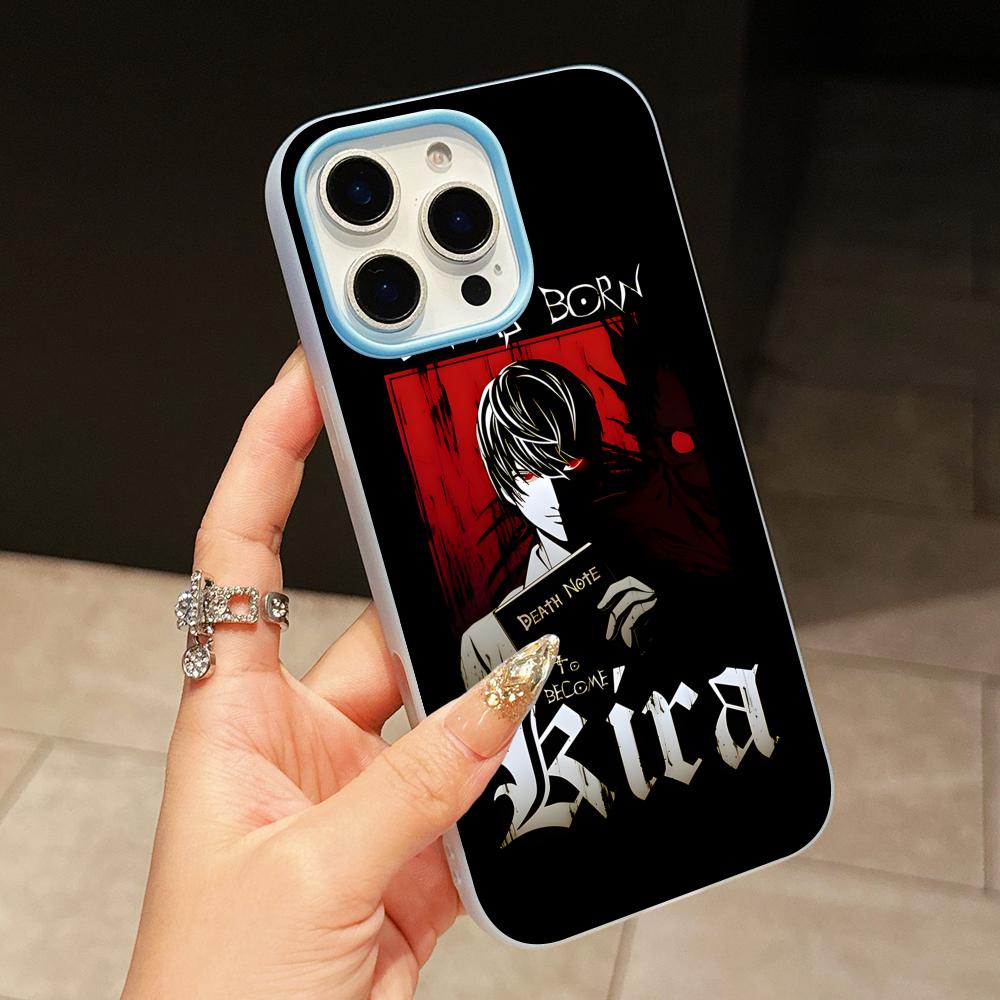 Чехол для мобильного телефона Death Note Kira Light Jelly Двухслойный Светло-голубой для iPhone 17 16 15 14 13 12 11 Air Pro Max Plus
