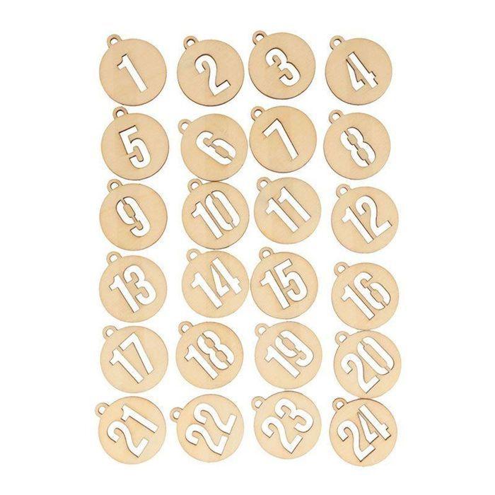 2 Round Wooden Numbers Advent Calendar Kits