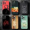 Спортивный мягкий чехол для телефона с изображением велосипеда для iPhone 16 16E 17 Air 15 Pro Max 14 Plus 13 Mini 11 12 7 Черная задняя крышка