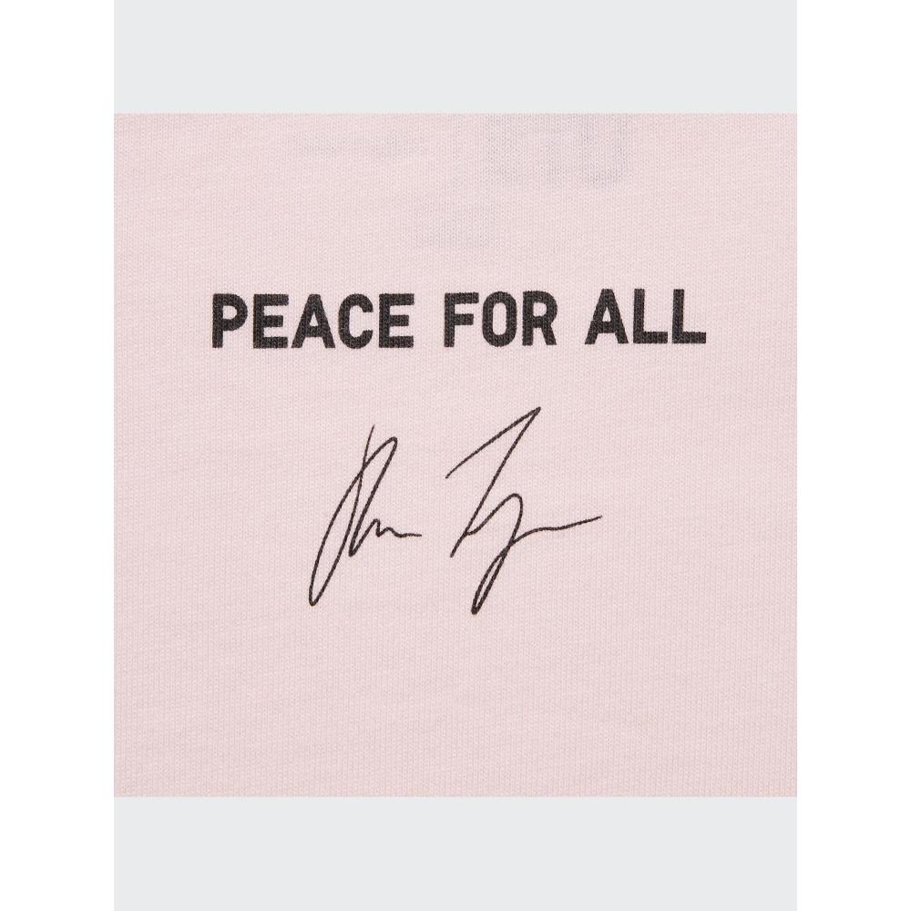 Uniqlo Футболка с рисунком «Peace For All» с коротким рукавом, стандартный крой Хана Таджима