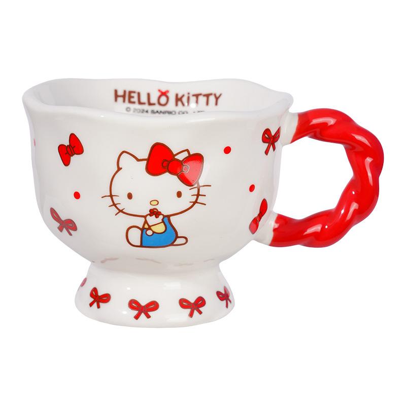 Высокая кружка Sanrio керамическая чашка для воды домашняя для питья офисная чашка высокая ценность милая кофейная чашка женщина