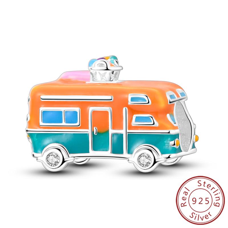 Оригинальные шармы-бусины Медь Эйфелева башня Париж Машина Карта Замок Шармы для путешествий Подходят для подвесок-браслетов Женщины DIY Изготовление ювелирных изделий