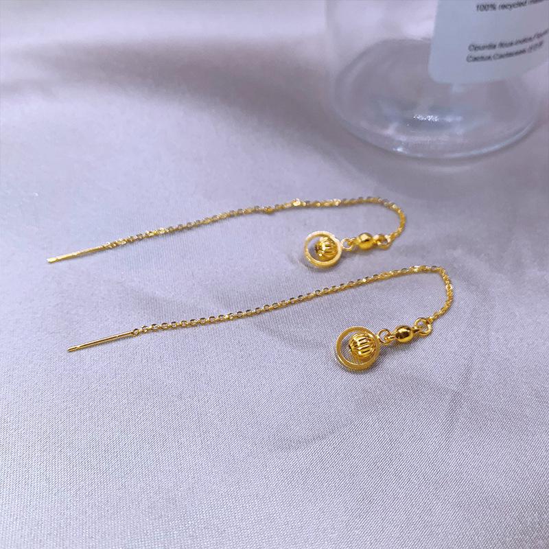 Высококачественные серьги с имитацией песочного золота: Долговечный дизайн кисточек для женщин, трансграничные медные аксессуары