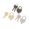 1Set Heart Shape Padlock Luggage Hardware Lock W/Lock For Diary Book Jewelry Box