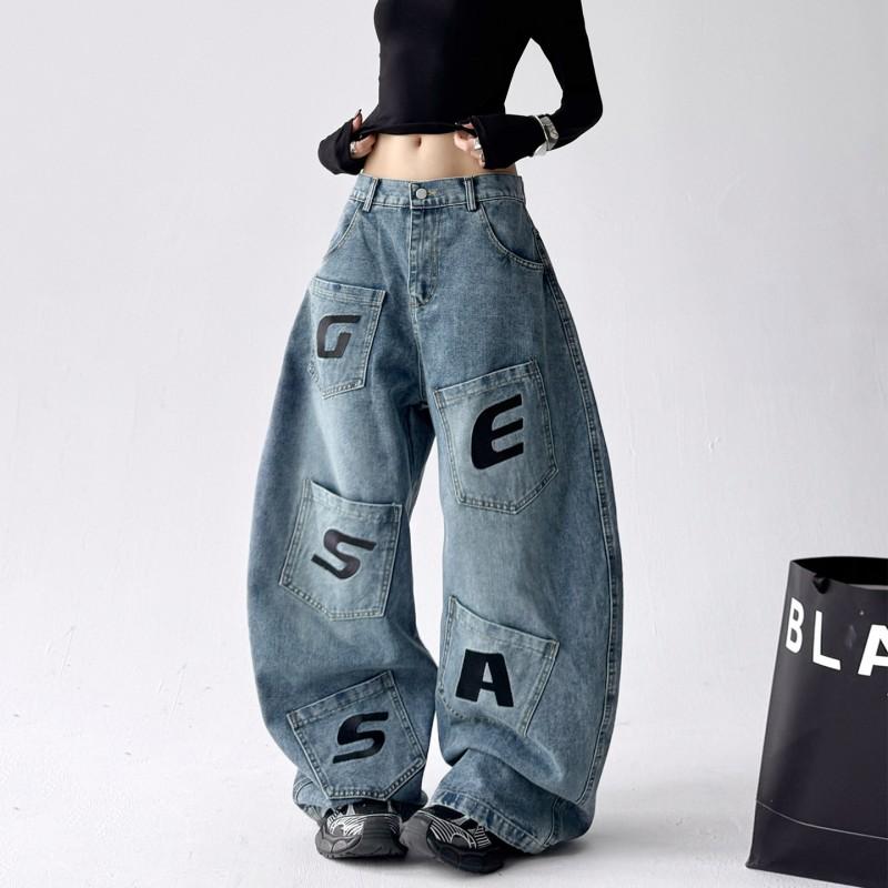 Womens High-Waisted Straight Leg Jeans Loose Fit Casual Pants 2025 Fashion