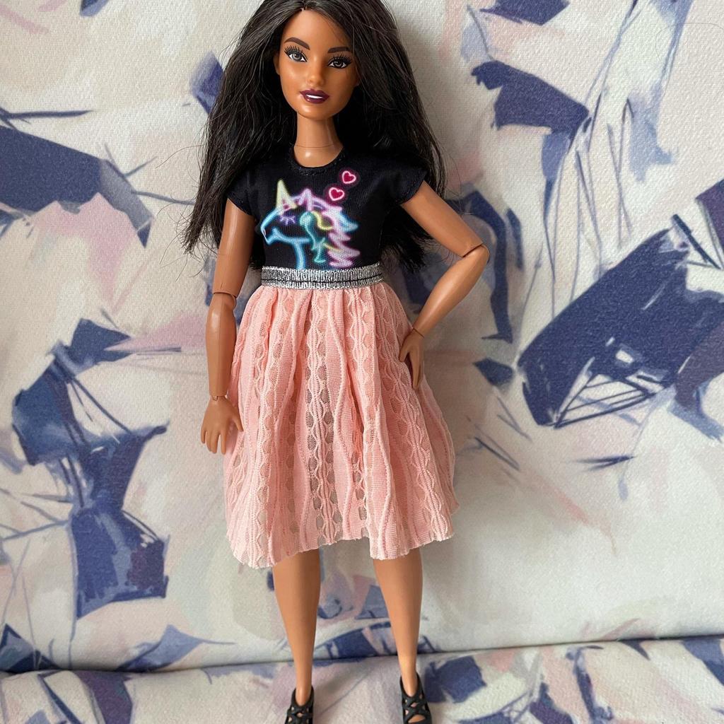 Clothes for 30cm Doll Daily Casual Outfits Pants T-shirt Skirts Mini Dress Fat Curvy Size 11.5 Inch Doll Accessories