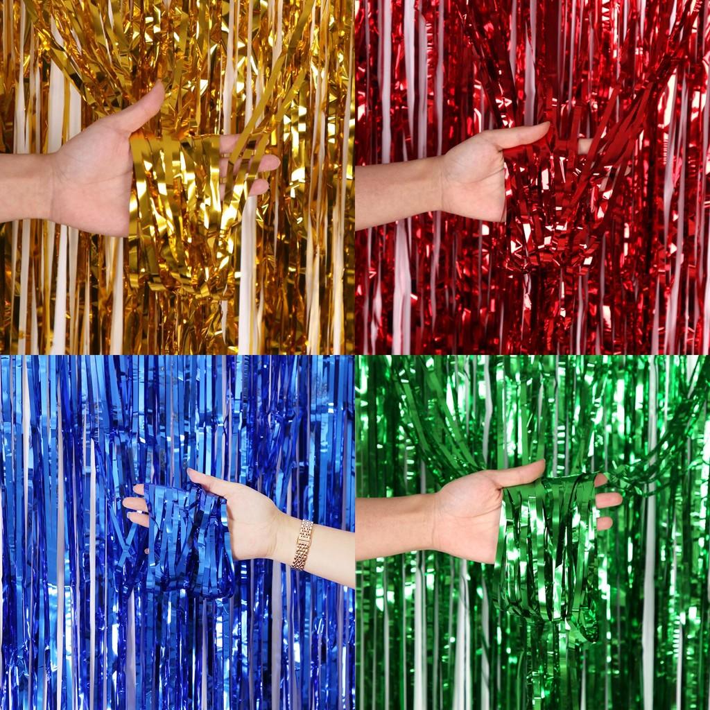 1x1м Красивый мерцающий фон в виде дождевой завесы для дней рождений, Рождества и многого другого