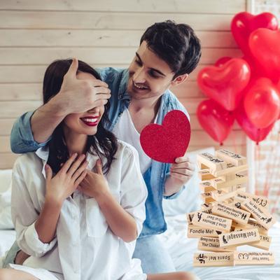 48 шт./компл., строительный блок, штабелируемая башня, пара, свидание, ночь, вопрос, деревянный блок, для взрослых, вечерние игры, подруга, парень, подарок на день Святого Валентина