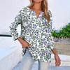 Women's T Shirt Tee Print Button 3/4 Sleeve Daily Weekend Fashion Basic V Neck Regular Top