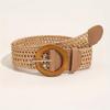 Богемный плетеный хлопково-льняной пояс с круглой пряжкой для женщин, летние аксессуары для платья