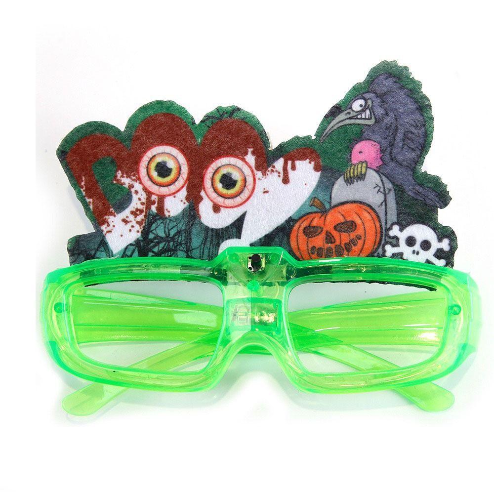 Pumpkin Halloween Luminous Glasses LED Fluorescent Glasses Funny Party Glowing Glass Toy
