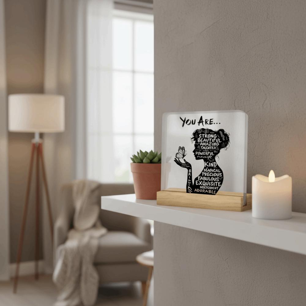 Clear Inspirational Plaque Acrylic Gifts for Mum Desktop Decoration Gift