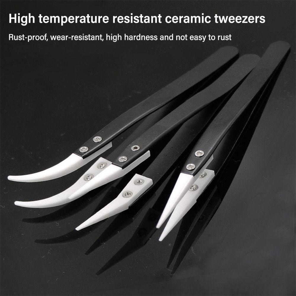 Little Curved/Big Curved/Straight Tip Ceramic Tips Tweezers Electronics Soldering