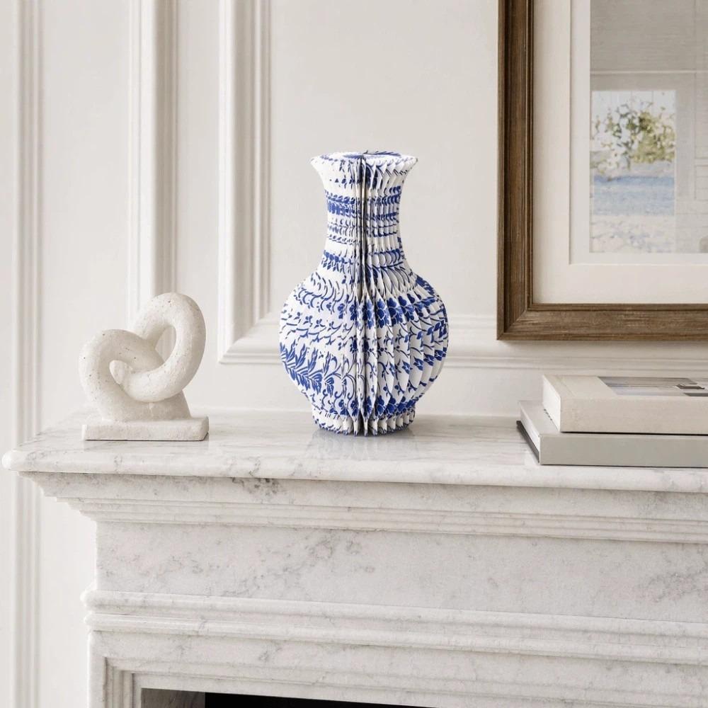 Handmade Honeycomb Paper Vase Decorative Tabletop Decor  Living Room