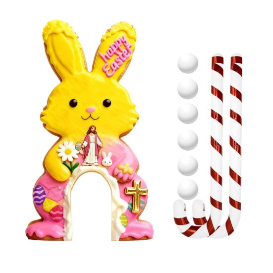 Набор для игры в гольф «Пасхальный кролик» Деревянное мини-поле для гольфа с клюшкой-леденцом и мячами для домашней пасхальной вечеринки