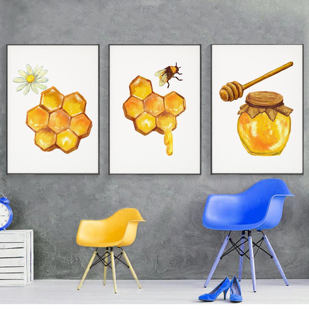 Антикварный принт с пчелой, натуральный постер, насекомое, ретро, ​​китайская пчела, настенная живопись маслом