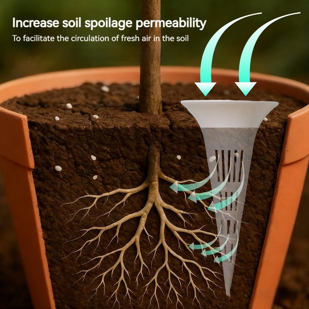 Potted Plant Soil Ventilation Funnels Conical Plant Breathable Watering Device for Propagation Plants Vegetable & Fruit