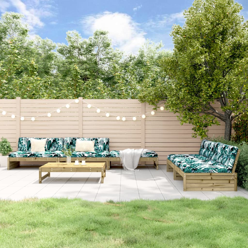6 Piece Garden Lounge Set with Cushions Pressure Treated Pine Wood