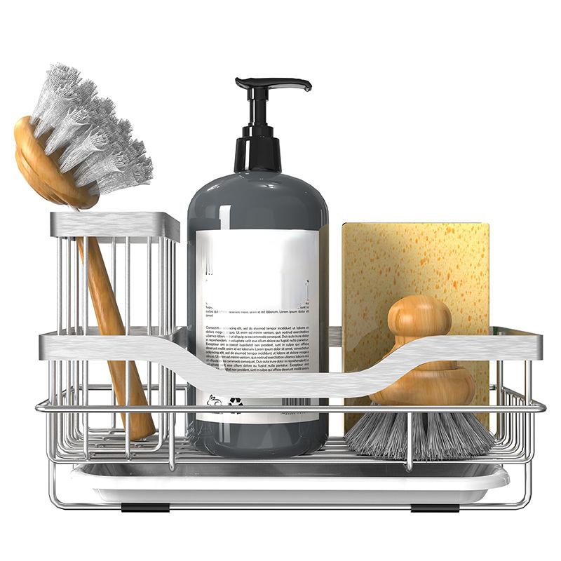 Самоосушающаяся полка для раковины из нержавеющей стали, полка для кухонной раковины, держатель для мыла и губки, органайзер для кухонной раковины