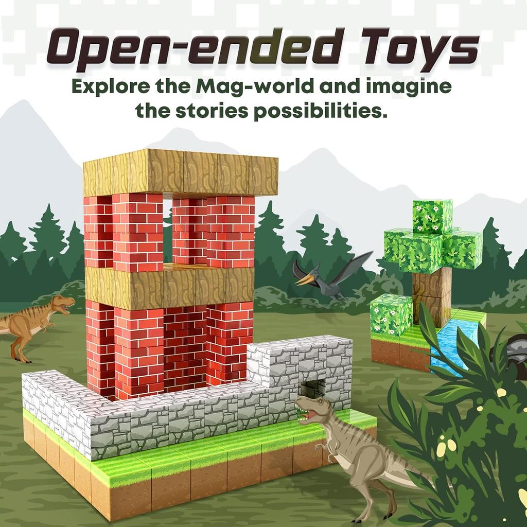 100 шт. магнитных блоков игрушка Build Mine Магнитный мир набор для мальчиков и девочек STEM Монтессори сенсорные кубики для малышей подарок