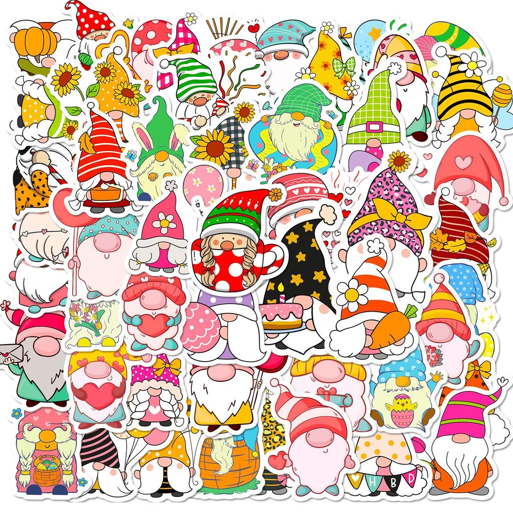 50 Cartoon Dwarf Cake Stickers Shrimp Skin Children's Cute Creative Dwarf Stickers