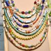 Handmade Beaded Necklace Versatile Women's Colorful Agate Multiple Layered Collar Chains