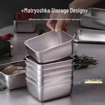 Прямоугольный поднос из нержавеющей стали для суши, закусок, холодных блюд, рыбы на пару и пельменей
