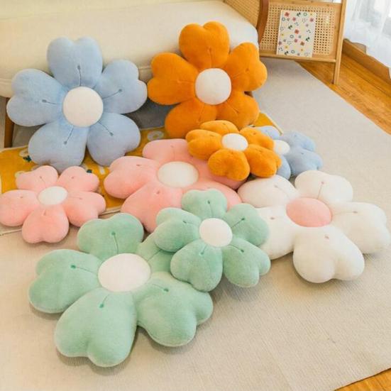 Throw Pillow Wear Resistant Washable Non-Fading Aesthetic Flower Shaped Floor Pillow Decorative Cushion Sofa Couch Decor