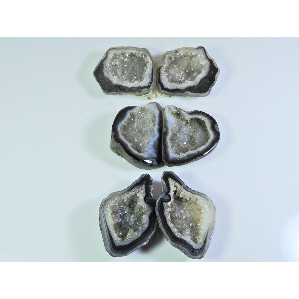 Окрашенный срез друзы агата, парный кабошон, свободный драгоценный камень, лот из 3 пар, 310 карат, A-737