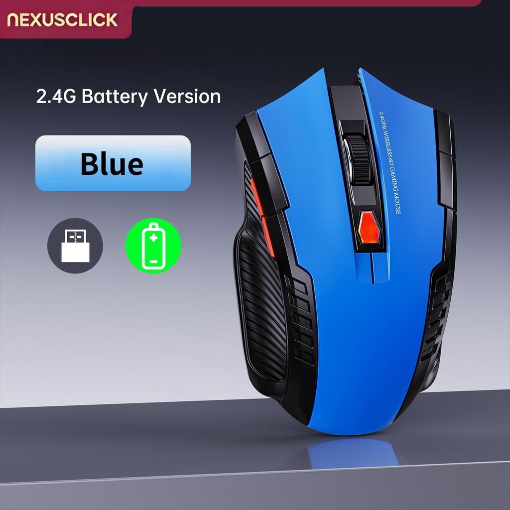 NEXUSCLICK Wireless Optoelectronic Mouse,1600DPI 6 Silent clicks New Game&Craft Gift Mice USB Receiver for Office Gamer