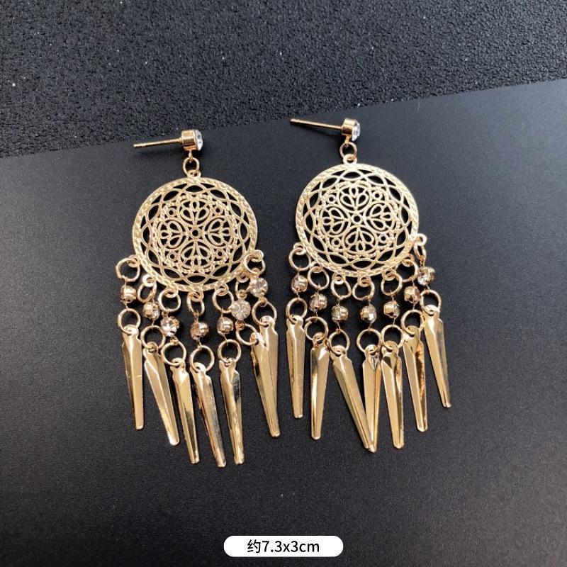 Модные преувеличенные нишевые темпераментные серьги с бахромой, ретро, личностные, универсальные серьги с пайетками, женские длинные украшения для ушей