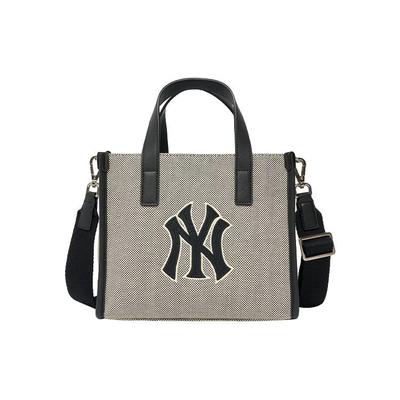 Большая логотипная холщовая сумка-тоут New York Yankees Унисекс Сумки-тоут Черная 3AORS062N-50BKS