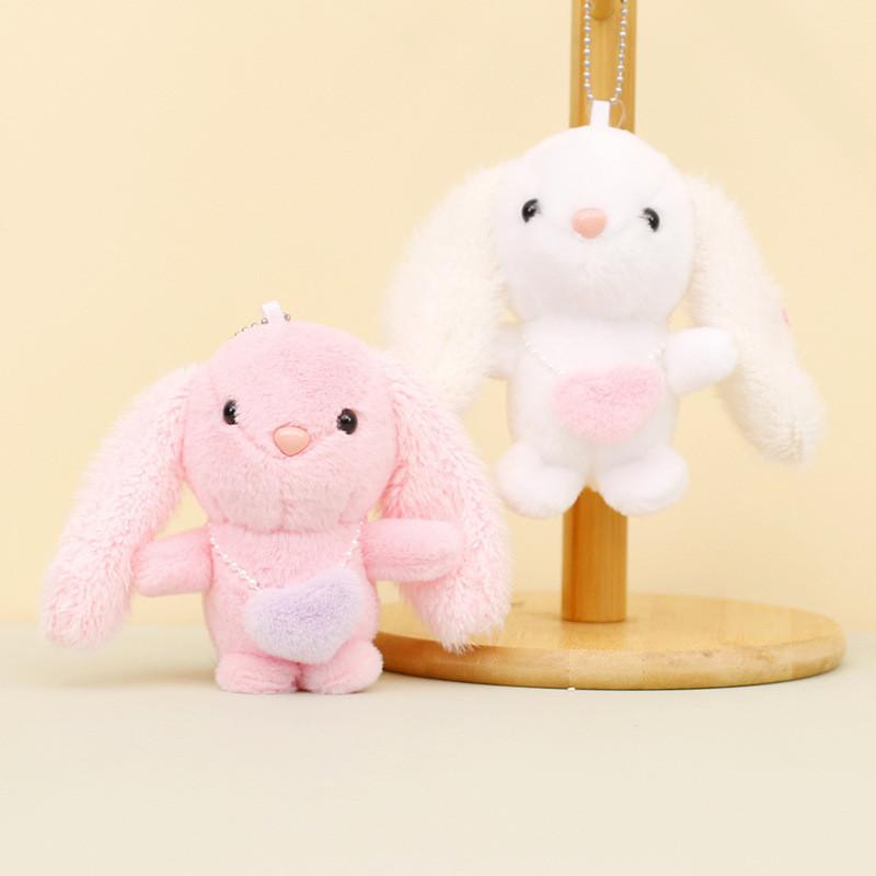 Очаровательный плюшевый брелок в виде длинноухого кролика, мягкий, набит ПП-хлопком, набитый кролик розового цвета