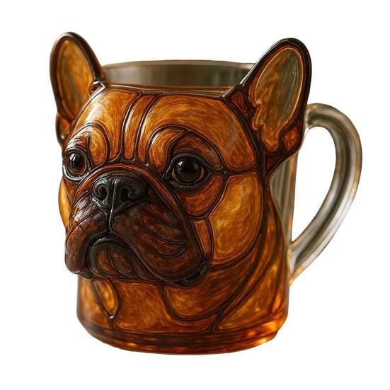 3D-морда собаки, стеклянная кружка, забавная чашка для воды, 11 унций, гравировка, креативный контейнер для напитков, забавный скульптурный стеклянный подарок для любителей собак