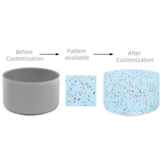 Блестящий силиконовый чехол для бутылки с водой, нескользящая изоляционная защита дна чашки, защита от ожогов