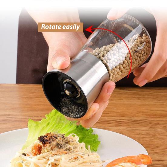 1/2 шт. Перечница Видимая Прозрачная Стеклянная Керамический Сердечник Ручная Мельница Морская Соль Мельница для Порошка Бутылка для Приправ Банка