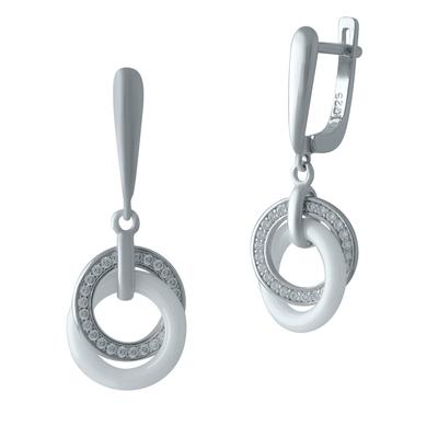 Серебряные серьги с керамикой (1329672)