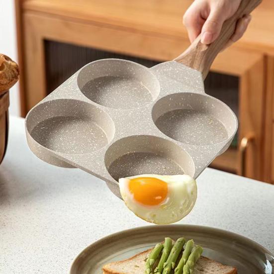 Сковорода с 4 отверстиями, антипригарное покрытие, сковорода для омлета, стейка, утолщенное дно, посуда для приготовления завтрака, сковорода для яиц, бургеров