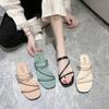 Summer New Two-wear Sandals Women's Fashion Korean Version with Sandals Casual Flat Bottom Outer Slippers Batch